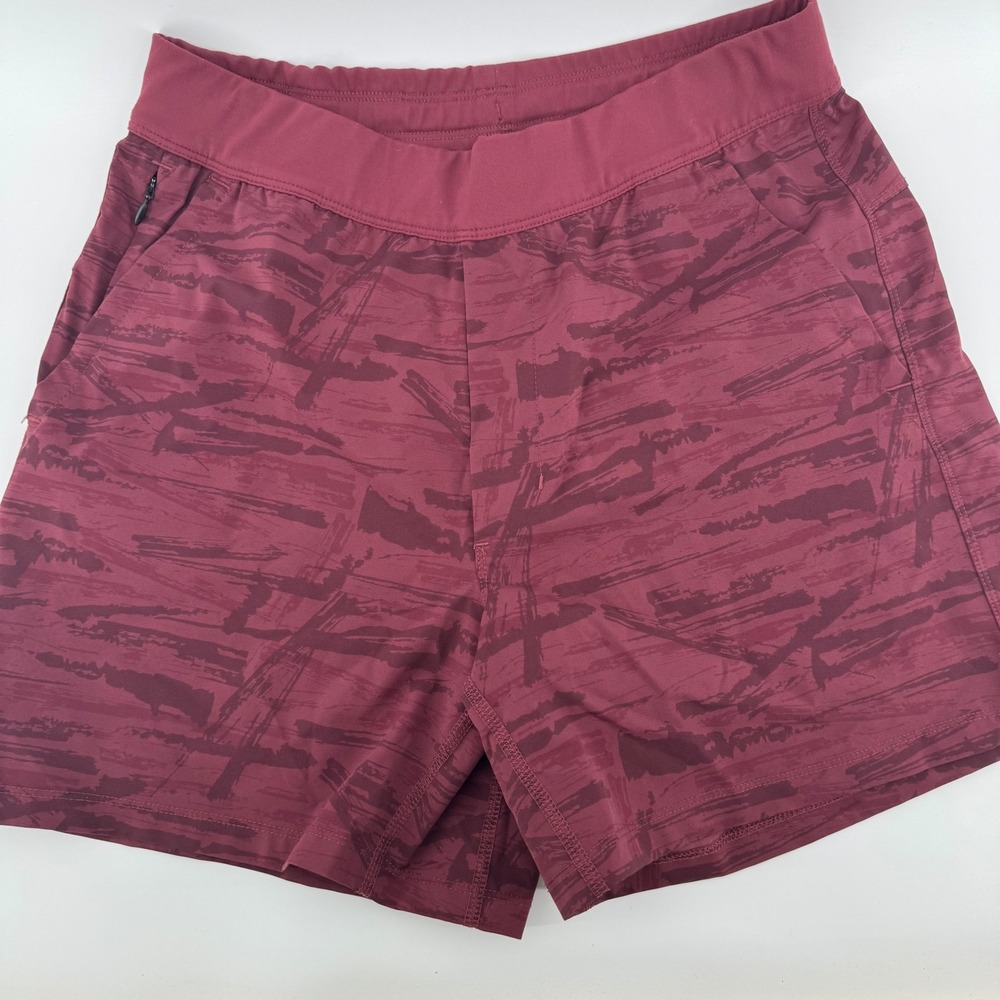 Public Rec Flex Shorts Brushed‎ Maroon Camo Print Athletic Fit Mens Size 30
